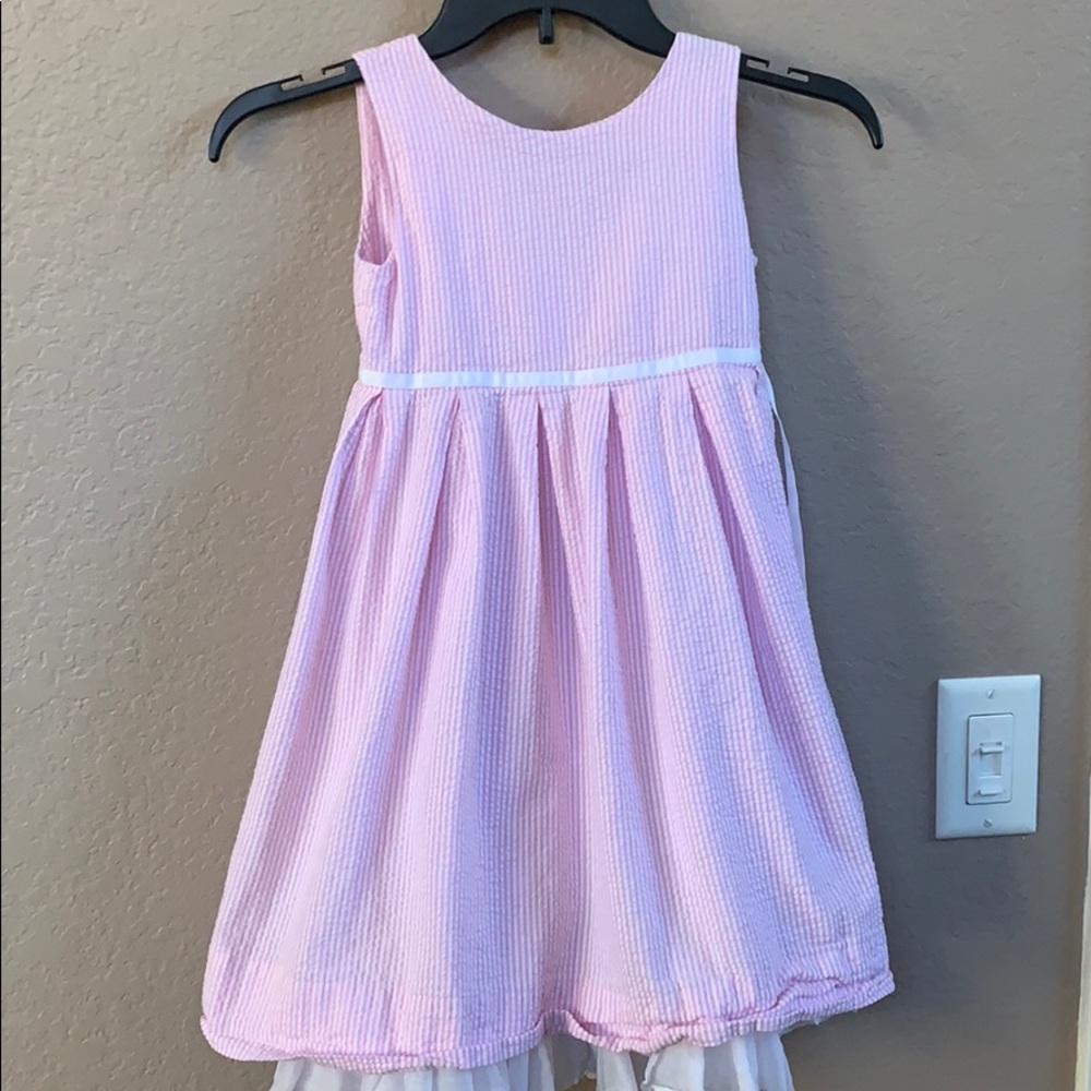 Ralph Lauren pink and white seersucker dress